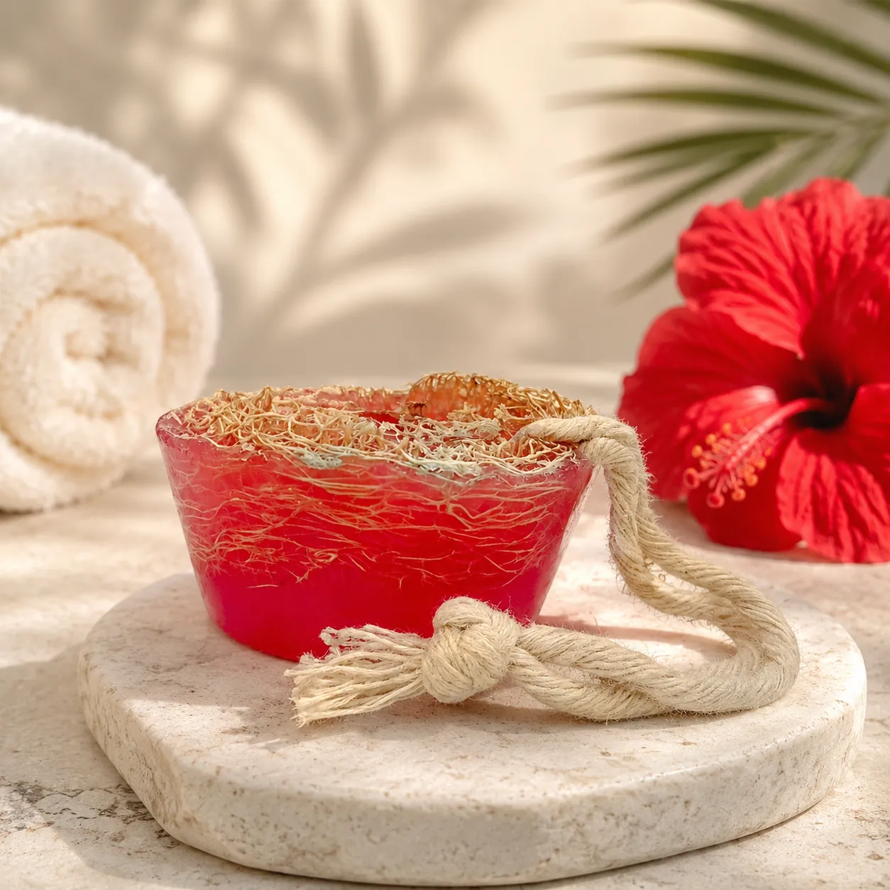 Loofa soap red title Loofa Soap Red - Image 1